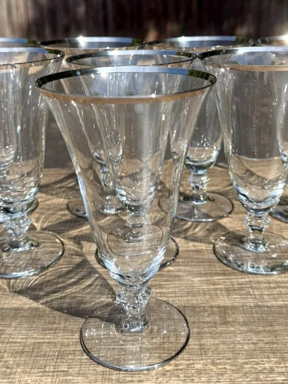 MCM Thick Platinum Rim Vintage 6 5/8